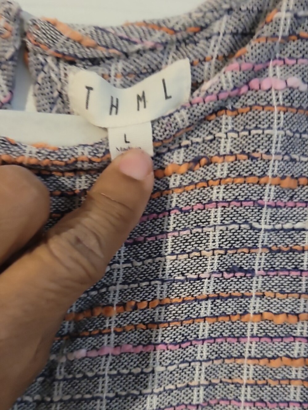 THML Multi-Color Textured Plaid Ruffle-Sleeve Top - Picture 2 of 6
